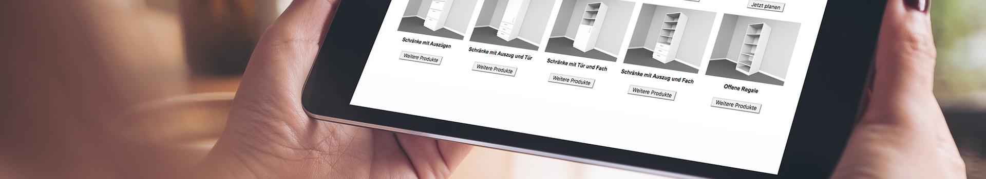 Betrieb für Innenausbau Möbelplaner - online Möbel planen Betrieb für Innenausbau Möbelplaner auf dem IPad - Möbelübersicht